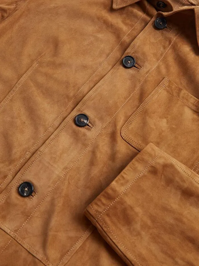 Outerwear Mens Paul Stuart Suede Shirt Jacket Tan