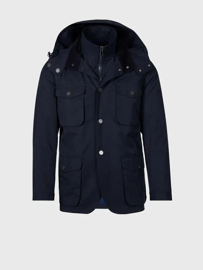 Outerwear Mens Paul Stuart Technical Gaberdine Jacket Navy