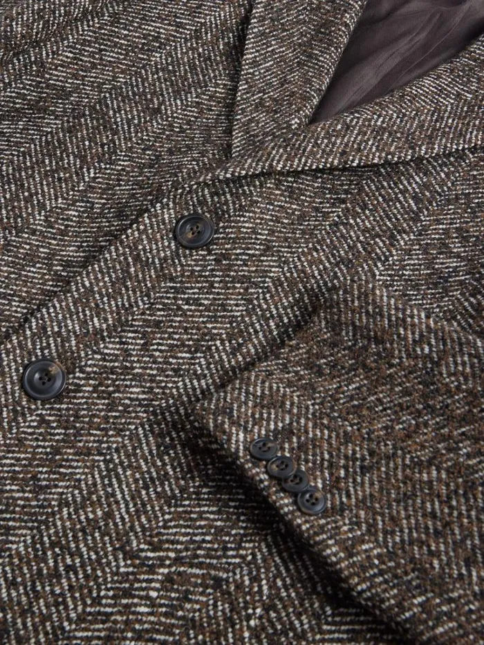 Outerwear Mens Paul Stuart Tweed Single Breasted Coat Brown
