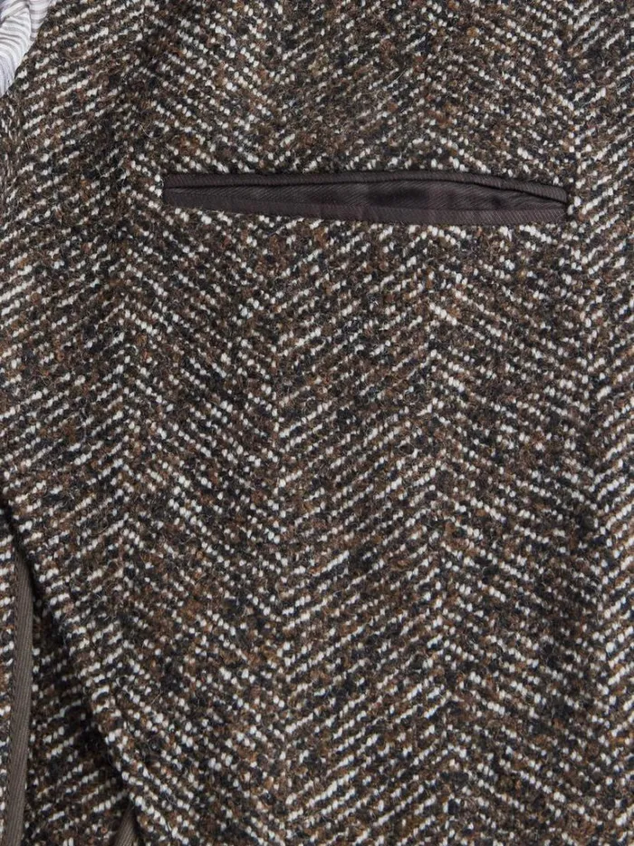 Outerwear Mens Paul Stuart Tweed Single Breasted Coat Brown