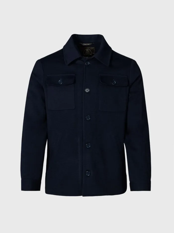Outerwear Mens Paul Stuart Wool Shirt Jacket Navy