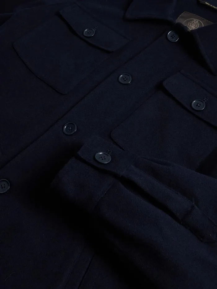 Outerwear Mens Paul Stuart Wool Shirt Jacket Navy