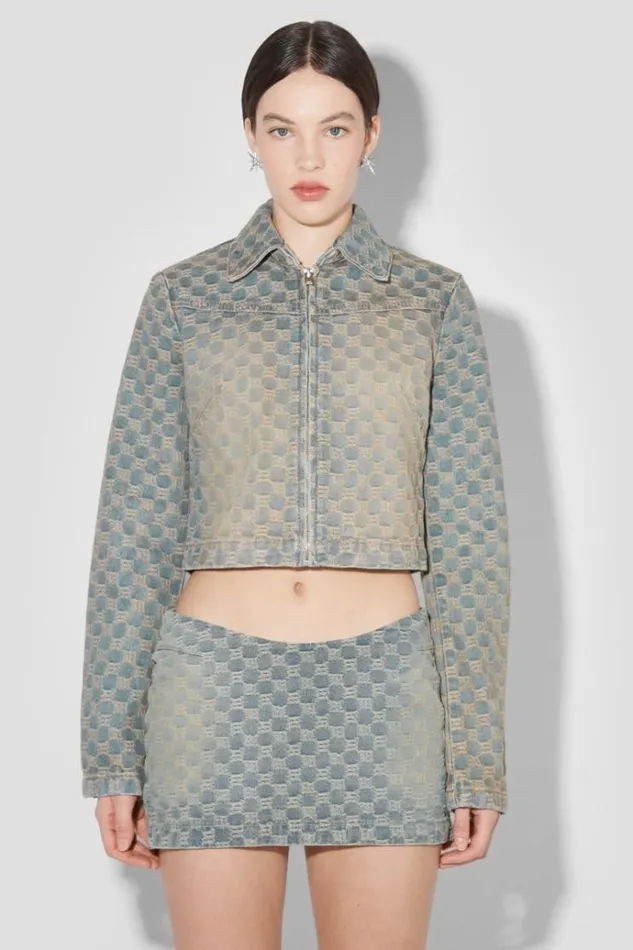 Outerwear Women MISBHV Jacquard Denim Monogram Jacket Blue