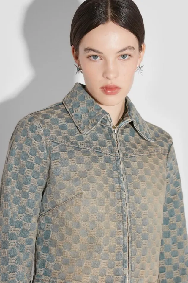 Outerwear Women MISBHV Jacquard Denim Monogram Jacket Blue