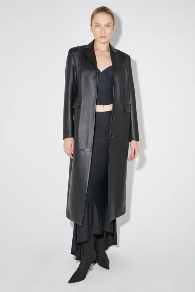 Outerwear Women MISBHV Long Leather Coat Black