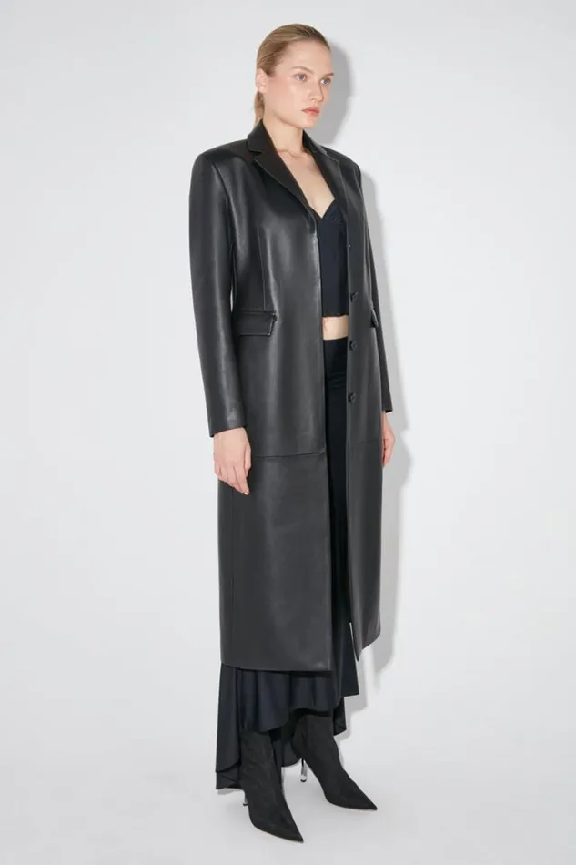 Outerwear Women MISBHV Long Leather Coat Black