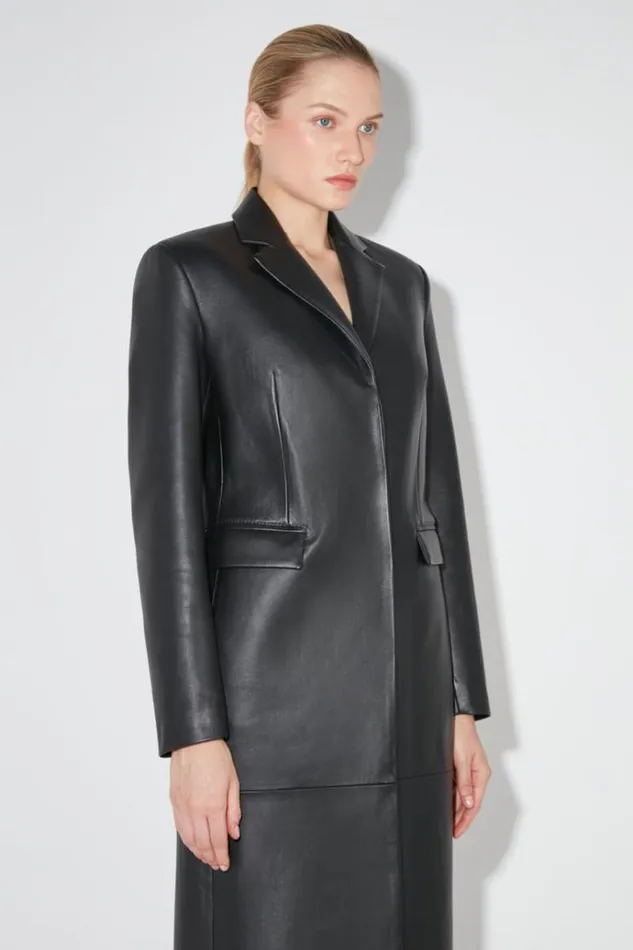 Outerwear Women MISBHV Long Leather Coat Black
