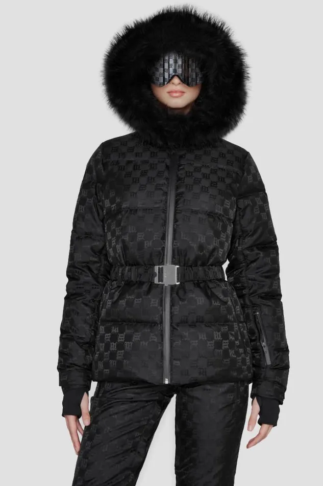 Outerwear Women MISBHV Nylon Monogram Ski Puffer Black