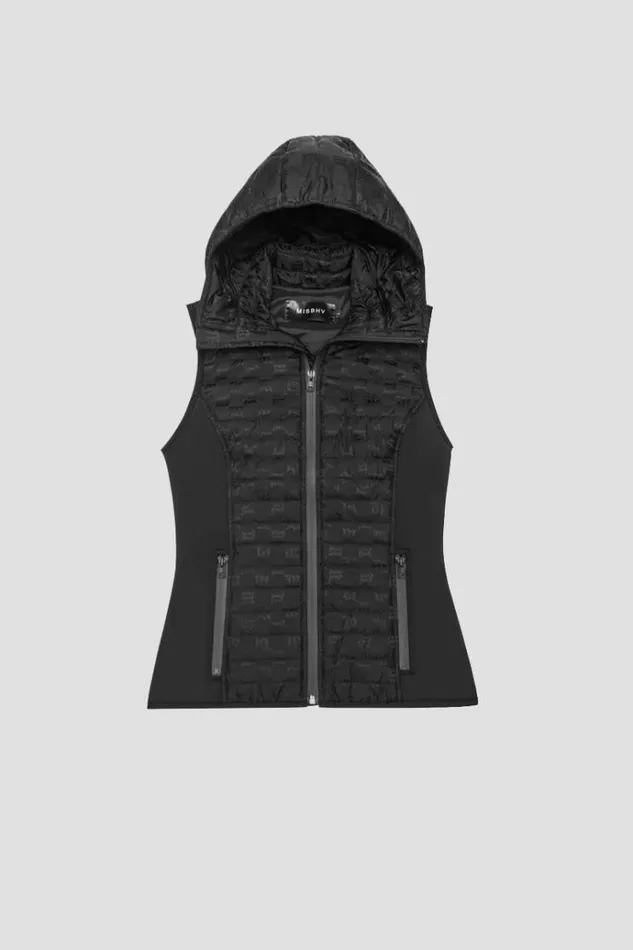 Outerwear Women MISBHV Nylon Monogram Vest Ski Black