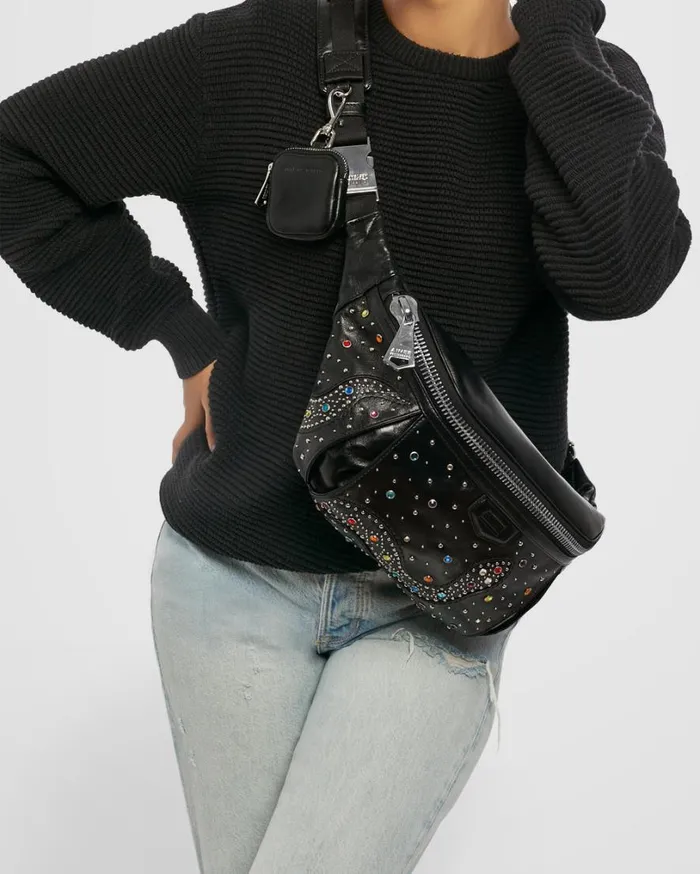 Outta Here Novelty Large Sling Black Snake Studs Women Aimee Kestenberg Crossbody Bags