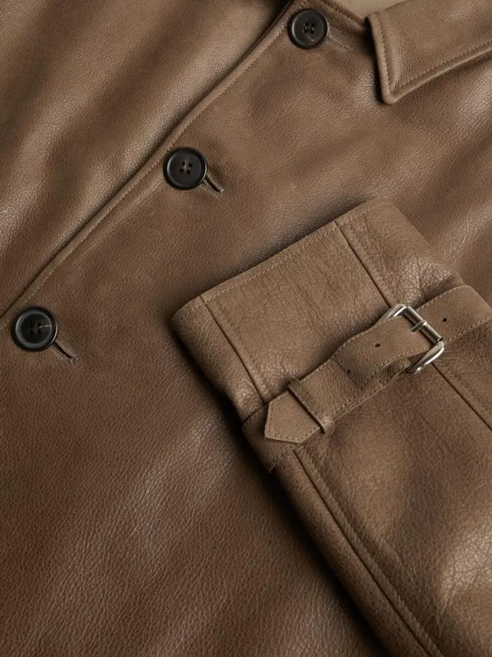 Overcoats Mens Paul Stuart Distressed Leather Coat Brown Overcoats Mens Paul Stuart Distressed Leather Coat Brown
