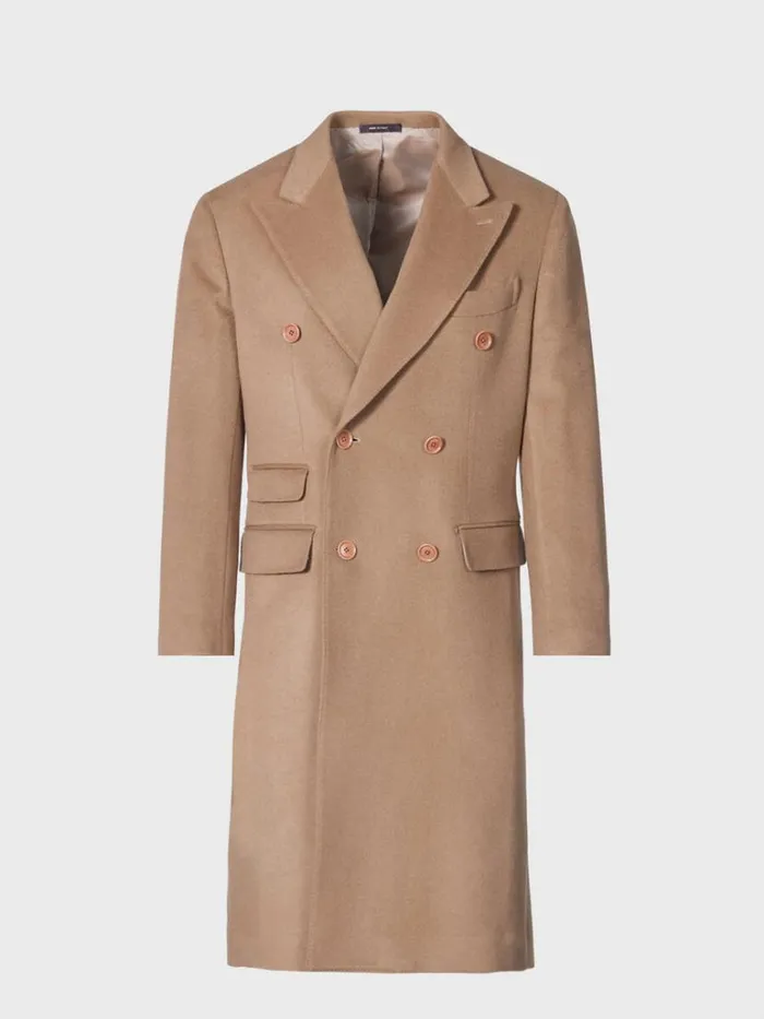 Overcoats Mens Paul Stuart Double Breasted Cashmere Overcoat Camel