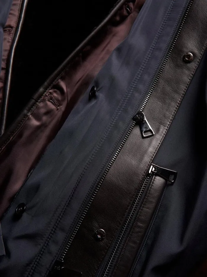 Overcoats Mens Paul Stuart Shearling Rain Jacket Navy Overcoats Mens Paul Stuart Shearling Rain Jacket Navy
