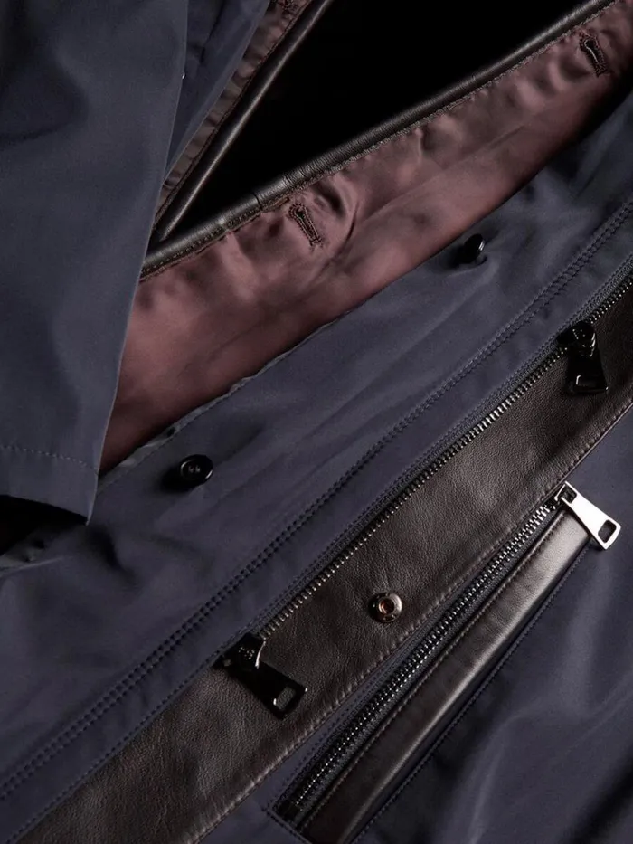 Overcoats Mens Paul Stuart Shearling Rain Jacket Navy Overcoats Mens Paul Stuart Shearling Rain Jacket Navy
