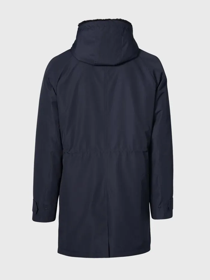 Overcoats Mens Paul Stuart Sheepskin Lined Nylon Jacket Navy