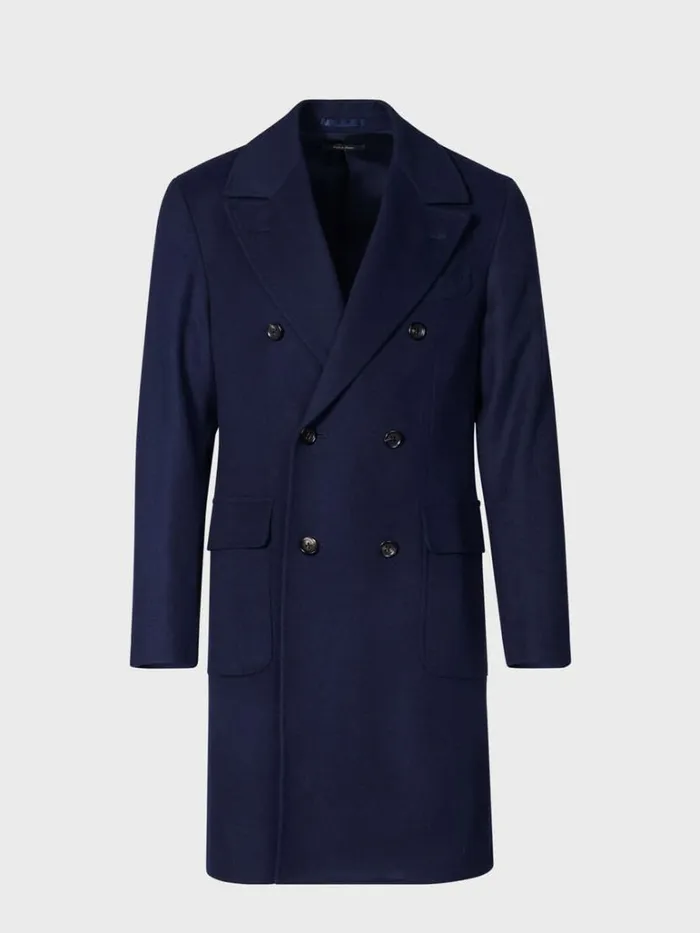 Overcoats Mens Paul Stuart Water Repellent Wool Coat Navy