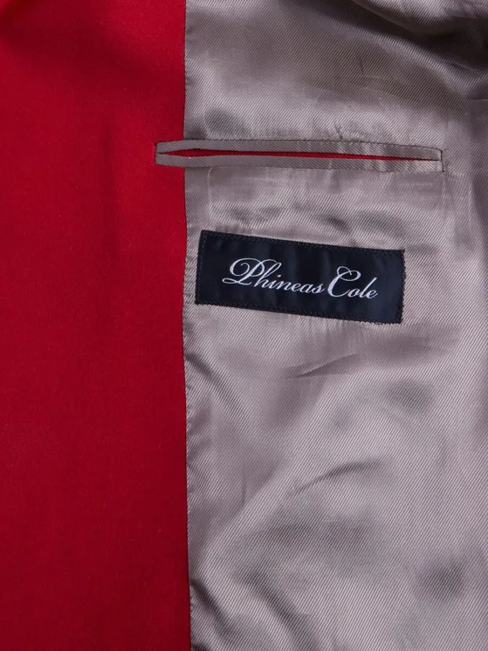 Overcoats Mens Paul Stuart Wool and Cashmere Peacoat Red