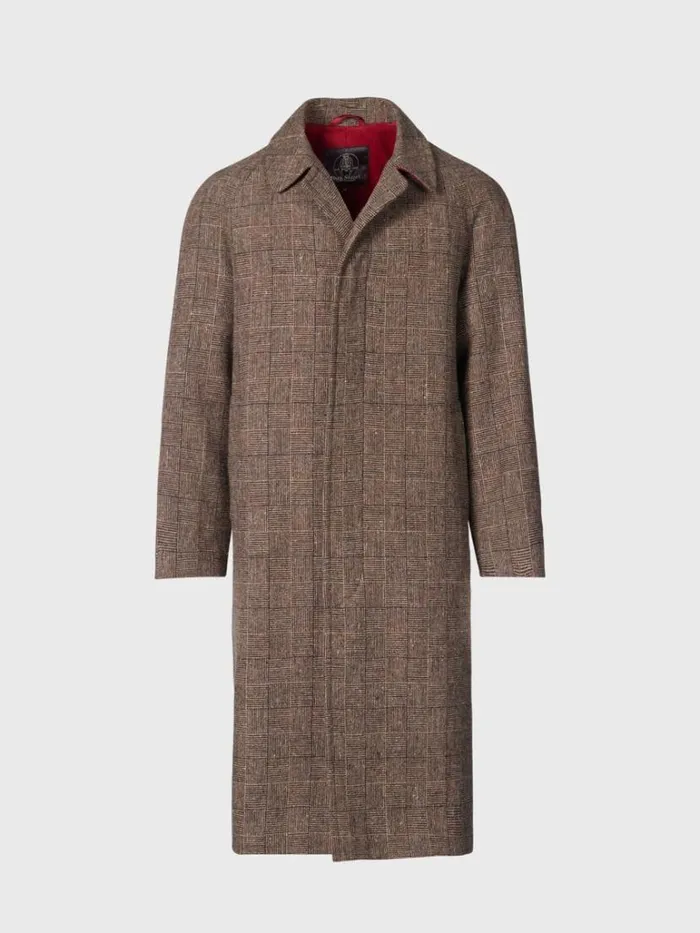 Overcoats Mens Paul Stuart Wool Parquet Kensington Coat Brown