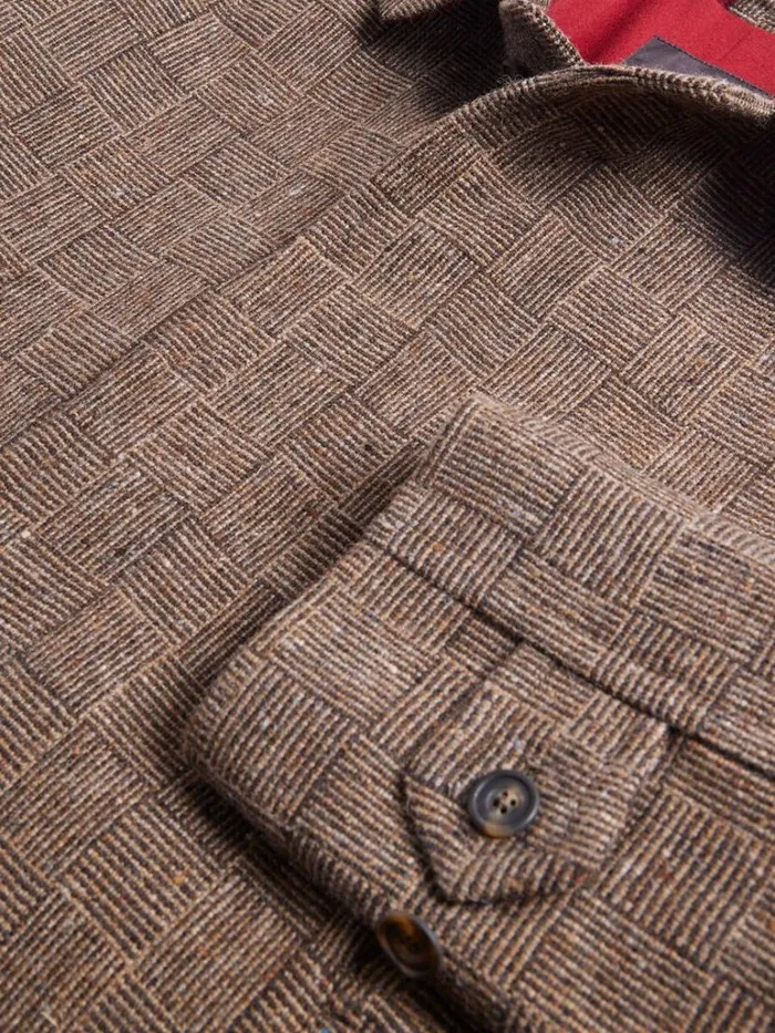 Overcoats Mens Paul Stuart Wool Parquet Kensington Coat Brown
