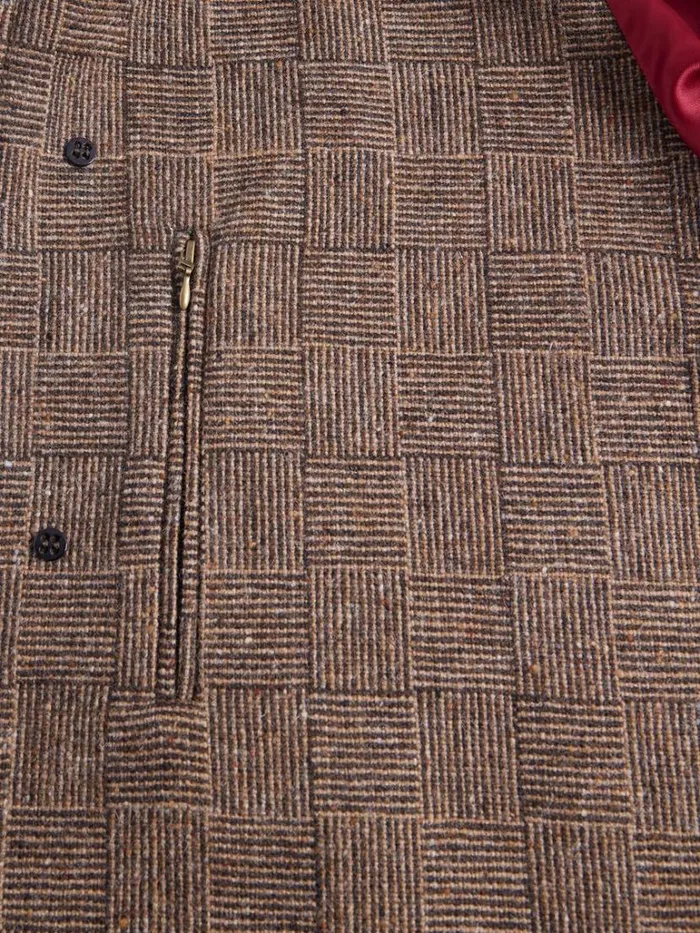 Overcoats Mens Paul Stuart Wool Parquet Kensington Coat Brown