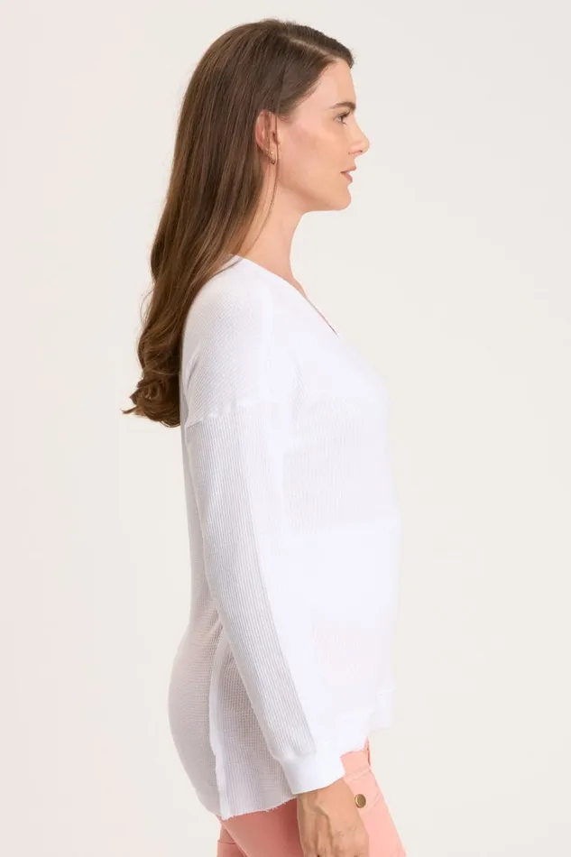 Oxley VNeck White Clothing XCVI Sweatshirts