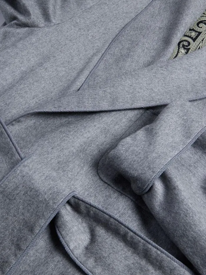 Pajamas and Loungewear Mens Paul Stuart Grey Herringbone Robe Grey Pajamas and Loungewear Mens Paul Stuart Grey Herringbone Robe Grey