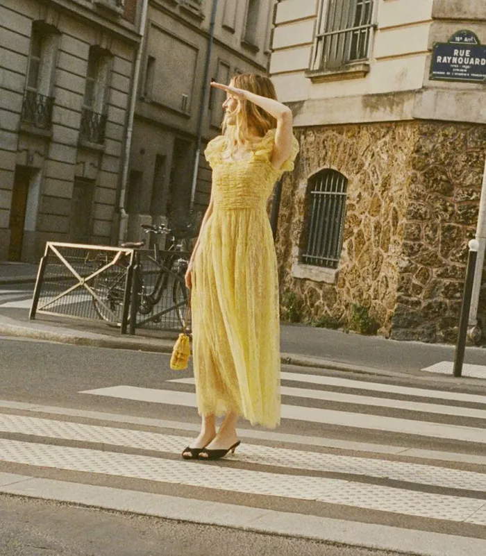 PAMELINA DRESS Daffodil Yellow Lace Shop DEN Dresses