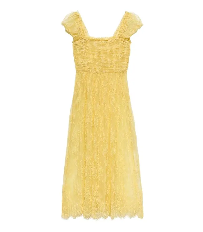 PAMELINA DRESS Daffodil Yellow Lace Shop DEN Dresses