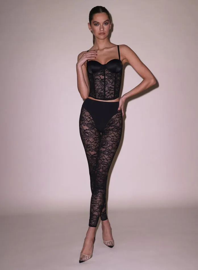 Pants Clothing Fleur Du Mal Lace and Jersey Legging Black