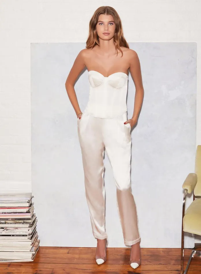 Pants Clothing Fleur Du Mal Tuxedo Pant Ivory