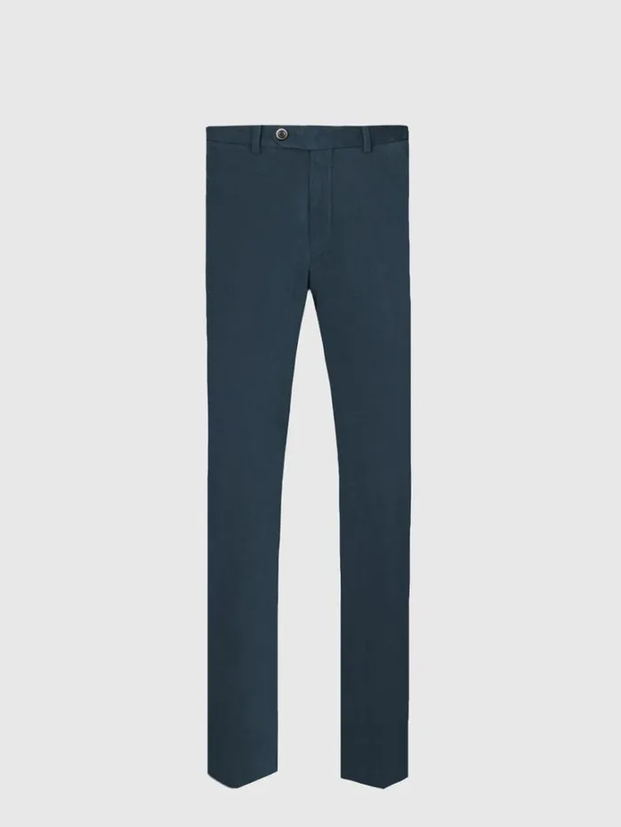 Pants Mens Paul Stuart Brushed Cotton Plain Front Newton Pant Teal