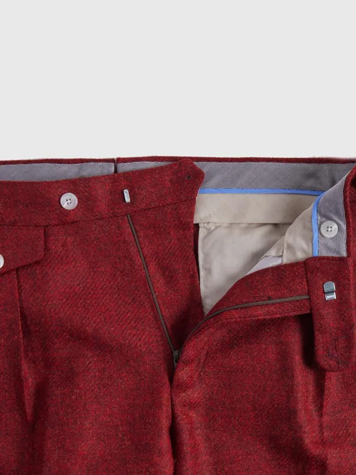 Pants Mens Paul Stuart Shetland Wool French Pleat Trouser Crimson