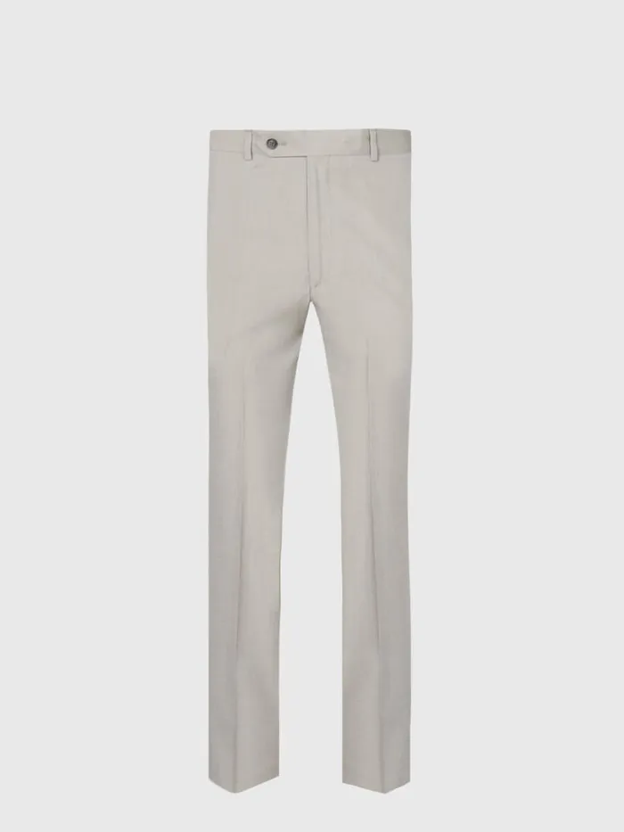 Pants Mens Paul Stuart Silk Plain Front Dress Trouser Stone