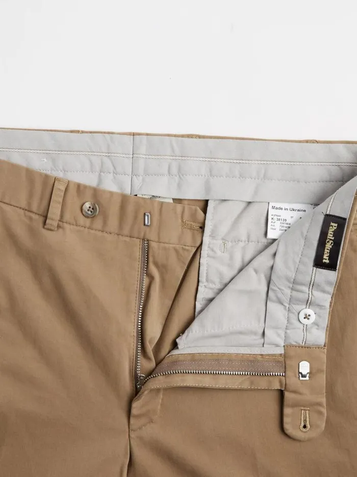 Pants Mens Paul Stuart Solid Khaki Pant Khaki