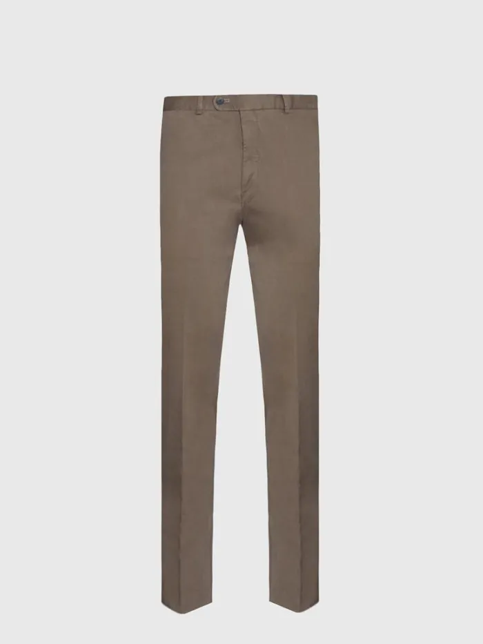 Pants Mens Paul Stuart Solid Mocha Plain Front Pant Mocha