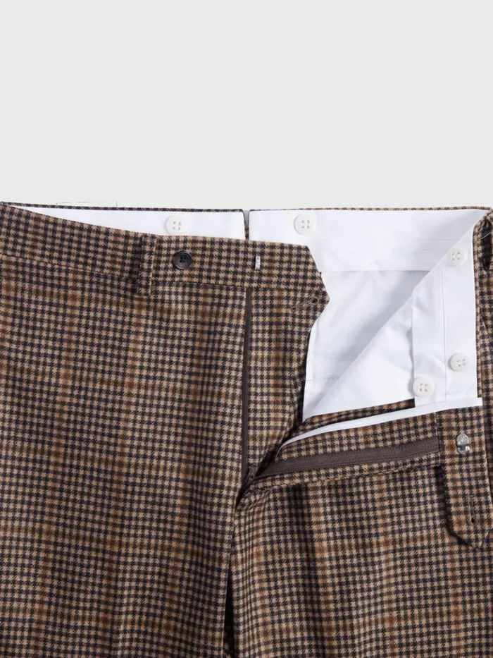 Pants Mens Paul Stuart Wool Plaid Trouser Brown
