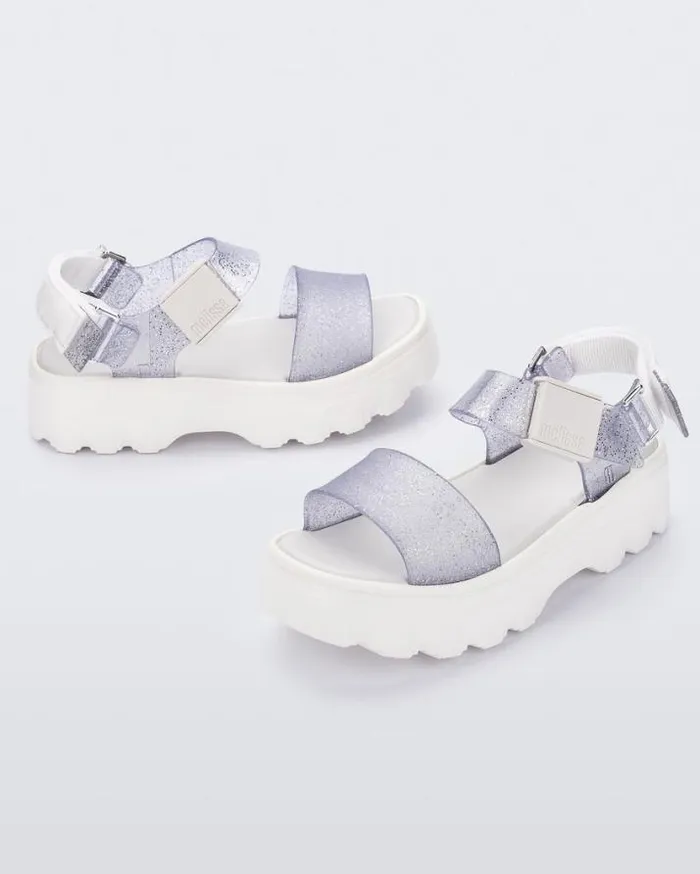 Platforms Women Melissa Kick Off Sandal Whiteglitter Clear