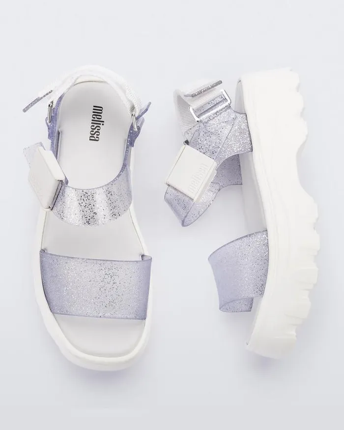 Platforms Women Melissa Kick Off Sandal Whiteglitter Clear