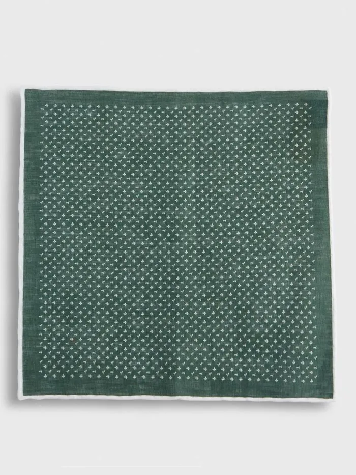 Pocket Squares Mens Paul Stuart Linen Micro Floral Print Pocket Square Burgundy