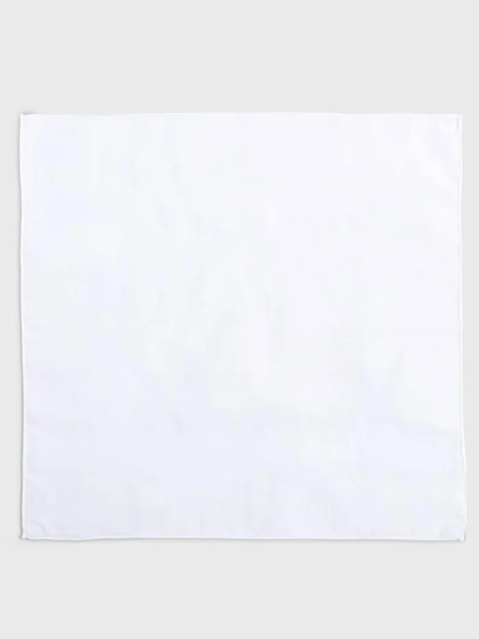 Pocket Squares Mens Paul Stuart White Cotton Pocket Square White