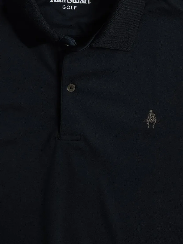 Polos and TShirts Mens Paul Stuart Golf Polo With Man On Fence Logo Black