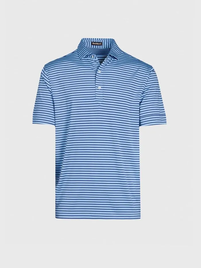 Polos and TShirts Mens Paul Stuart Two Color Stripe Performance Polo Limeblue Polos and TShirts Mens Paul Stuart Two Color Stripe Performance Polo Limeblue