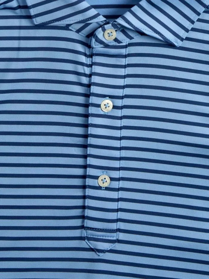 Polos and TShirts Mens Paul Stuart Two Color Stripe Performance Polo Limeblue