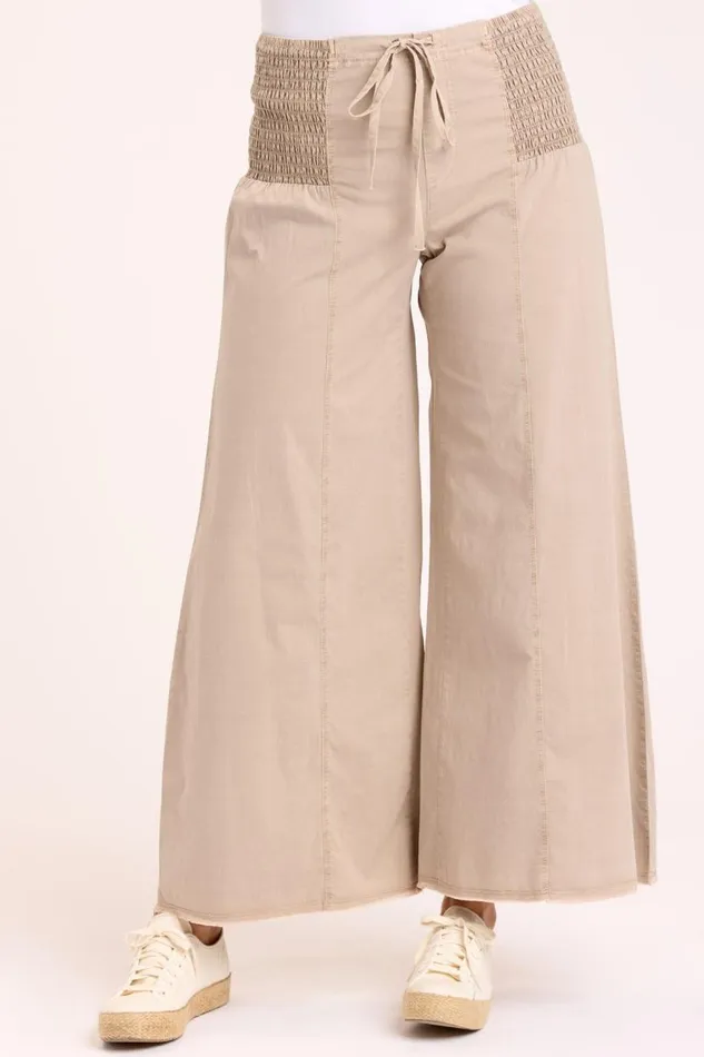 Poplin Kaj Wide Leg Sandalwood Pigment Clothing XCVI Pants