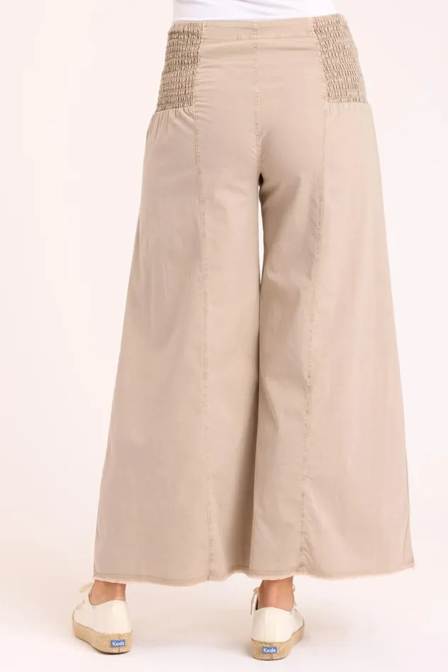 Poplin Kaj Wide Leg Sandalwood Pigment Clothing XCVI Pants