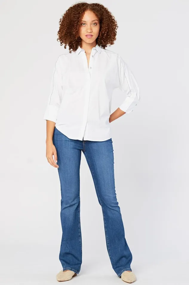 Power ButtonDown Shirt White Clothing XCVI ShirtsBlouses
