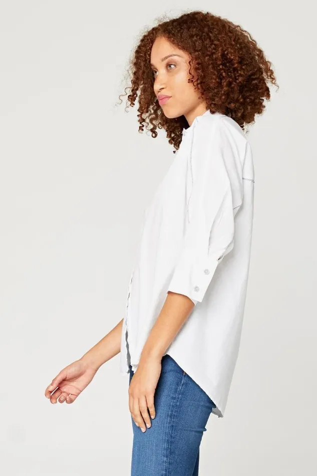 Power ButtonDown Shirt White Clothing XCVI ShirtsBlouses