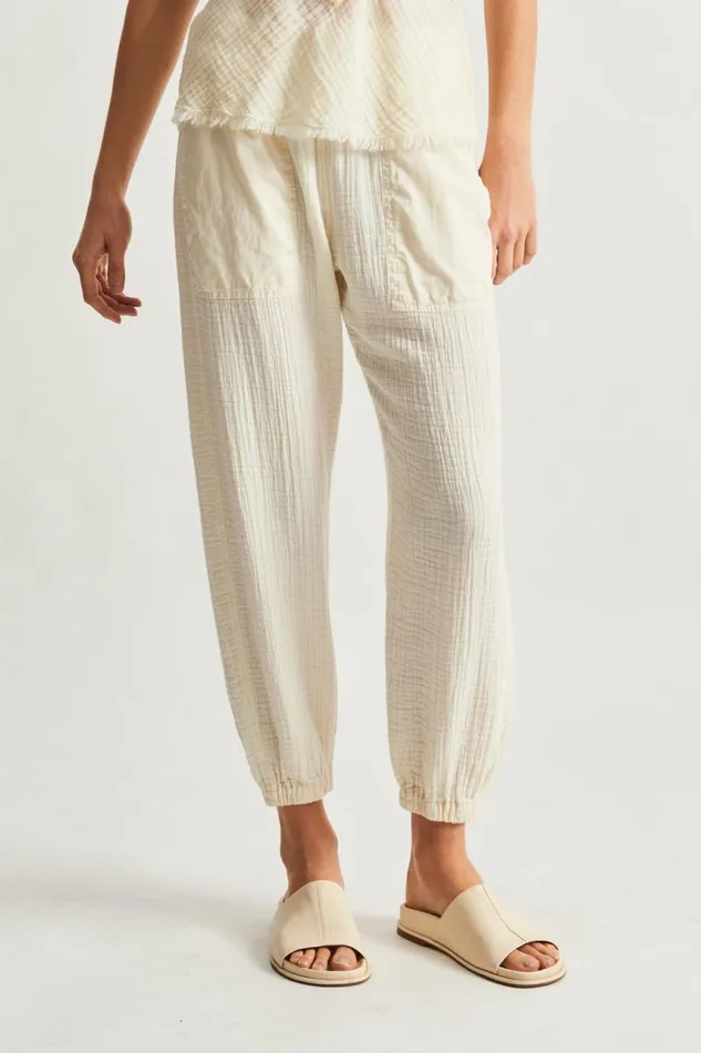 Raquel Allegra Bottoms Women Gauze Dirty White Cameroon Pant