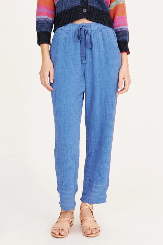 Raquel Allegra Bottoms Women Gauze Dusty Blue Overland Pant