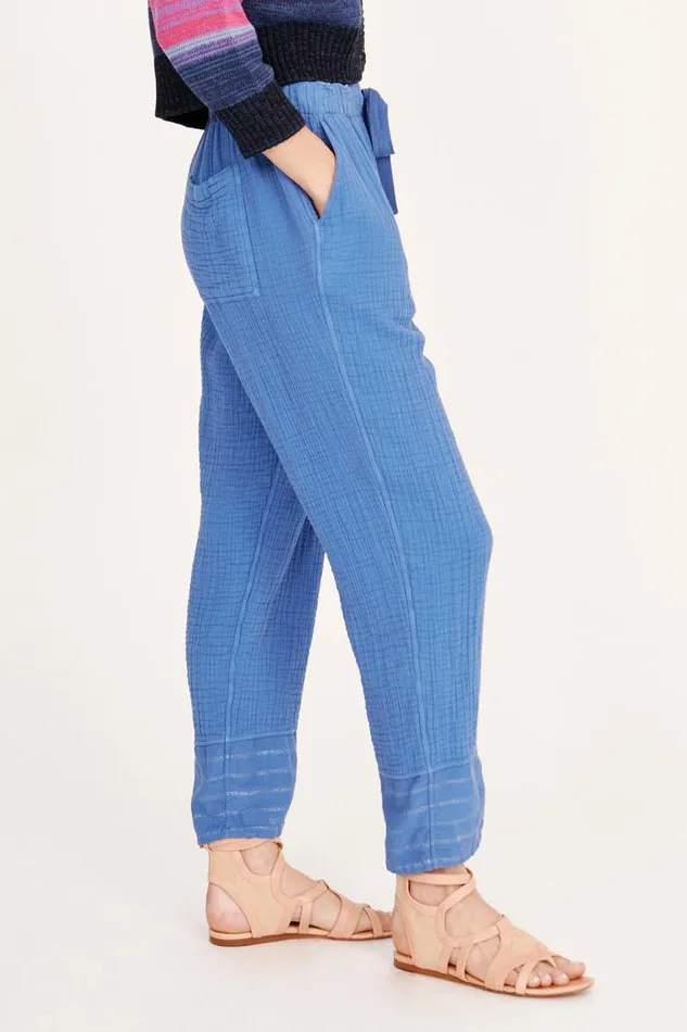 Raquel Allegra Bottoms Women Gauze Dusty Blue Overland Pant